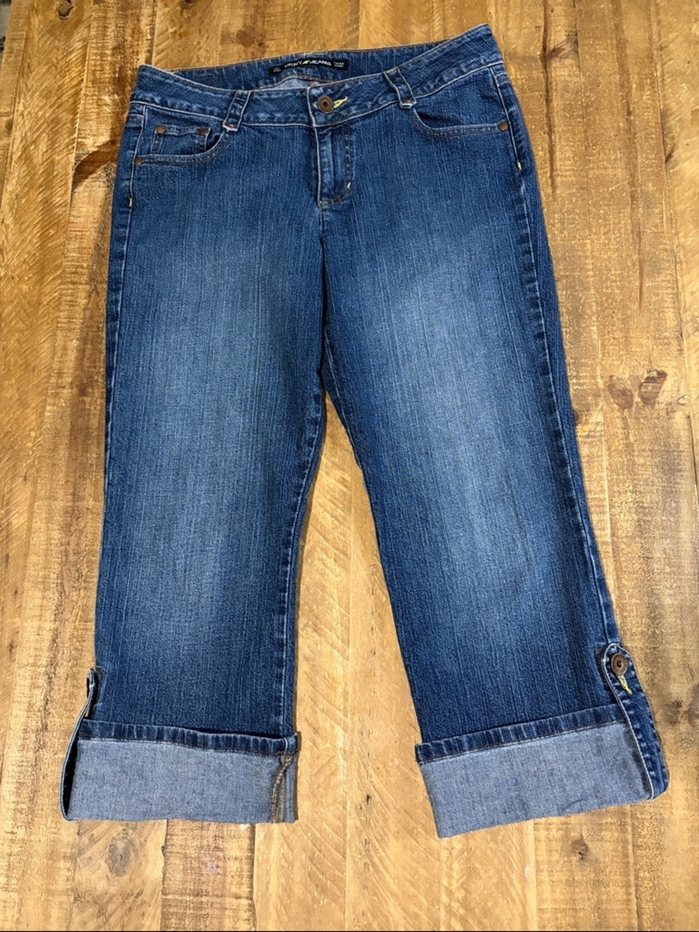 DKNY Y2K Women's Dark Blue Cuffed Capri Jeans